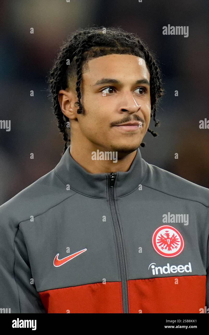 Rome, Italy. 30th Jan, 2025. Jean-Matteo Bahoya of Eintracht Frankfurt ...