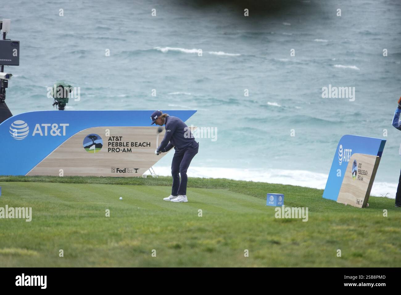 Pebble Beach, California, USA February 1st, 2025 Jake Knapp tees off