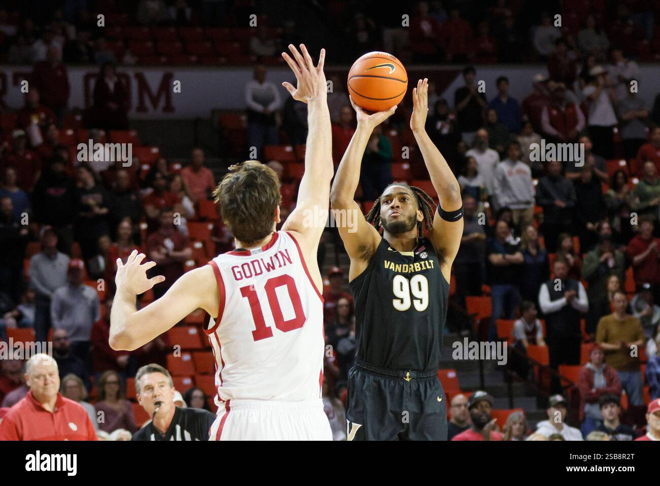 Devin Forward Vanderbilt forward Devin McGlockton (99) looks to shoot over Oklahoma ...