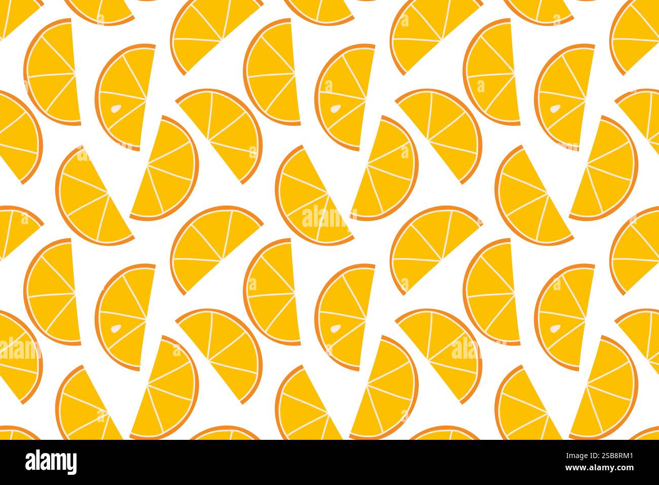 Fresh orange slices pattern on a bright white background for vibrant ...