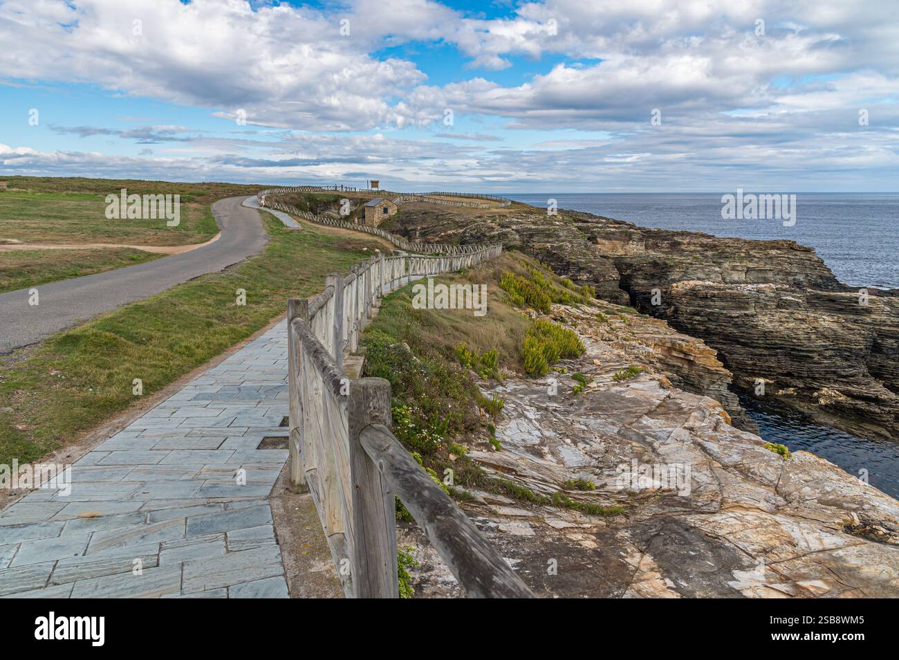 Seascape on the shores of the Cantabrian Sea in the village of Rinlo ...