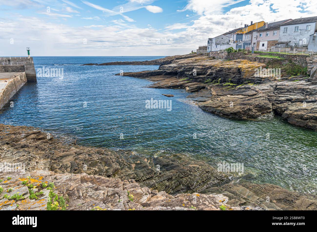 View of the picturesque village of Rinlo, Galicia, northwestern Spain ...