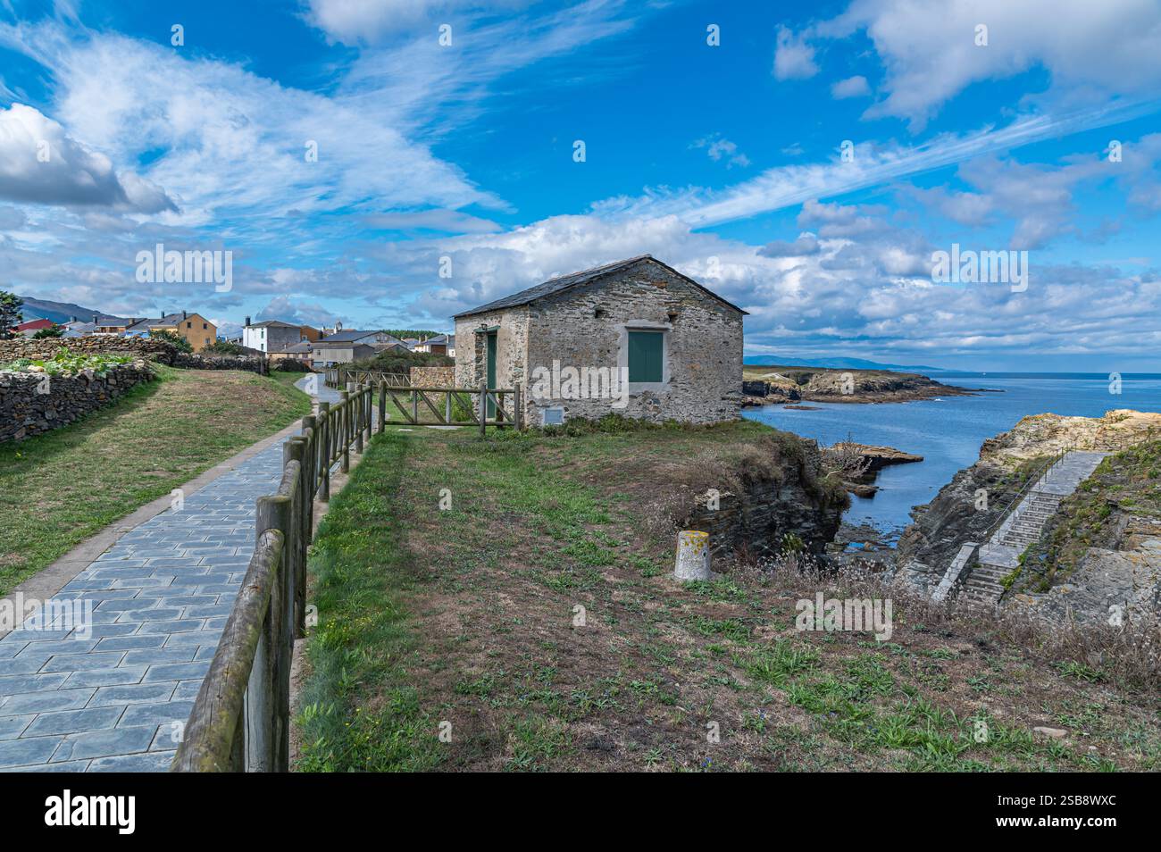 View of the picturesque village of Rinlo, Galicia, northwestern Spain ...