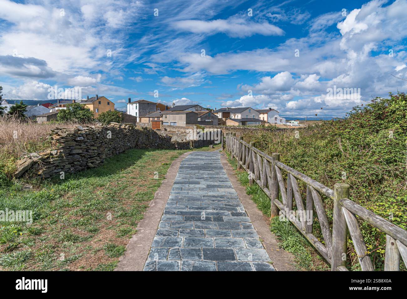 View of the picturesque village of Rinlo, Galicia, northwestern Spain ...