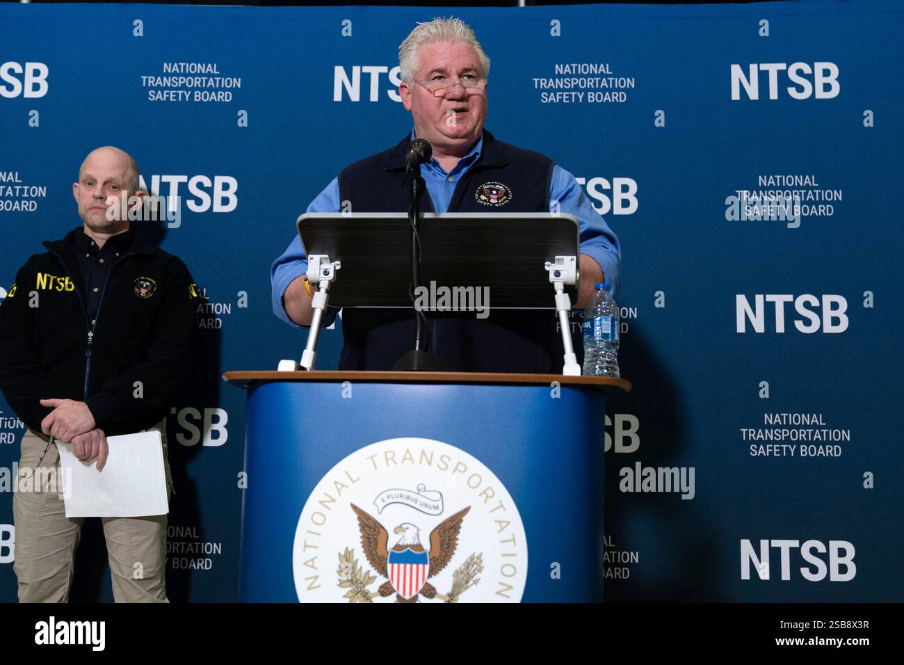 National Transportation Safety Board member Todd Inman speaks with ...
