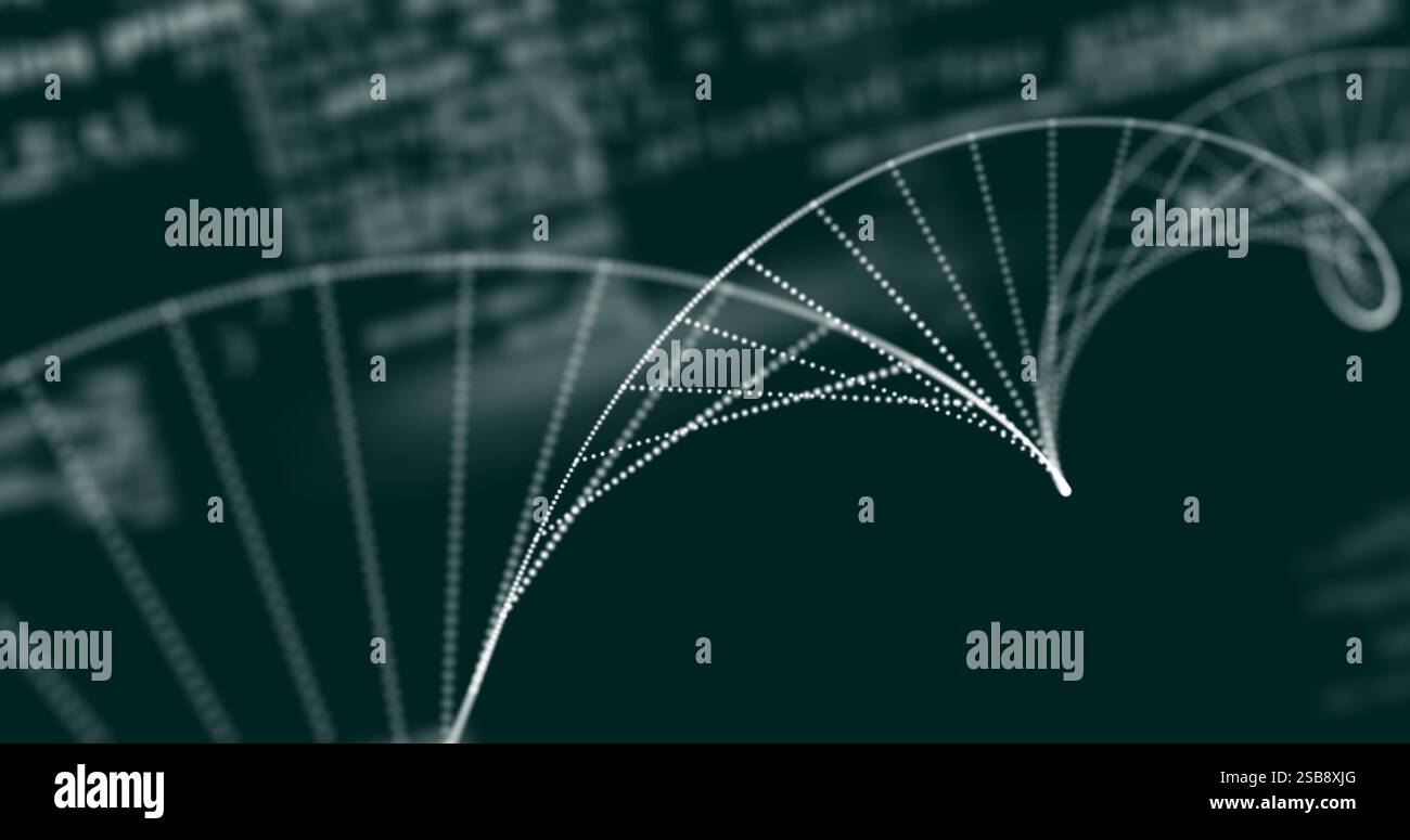 DNA strand and binary coding, scientific data processing image Stock Photo