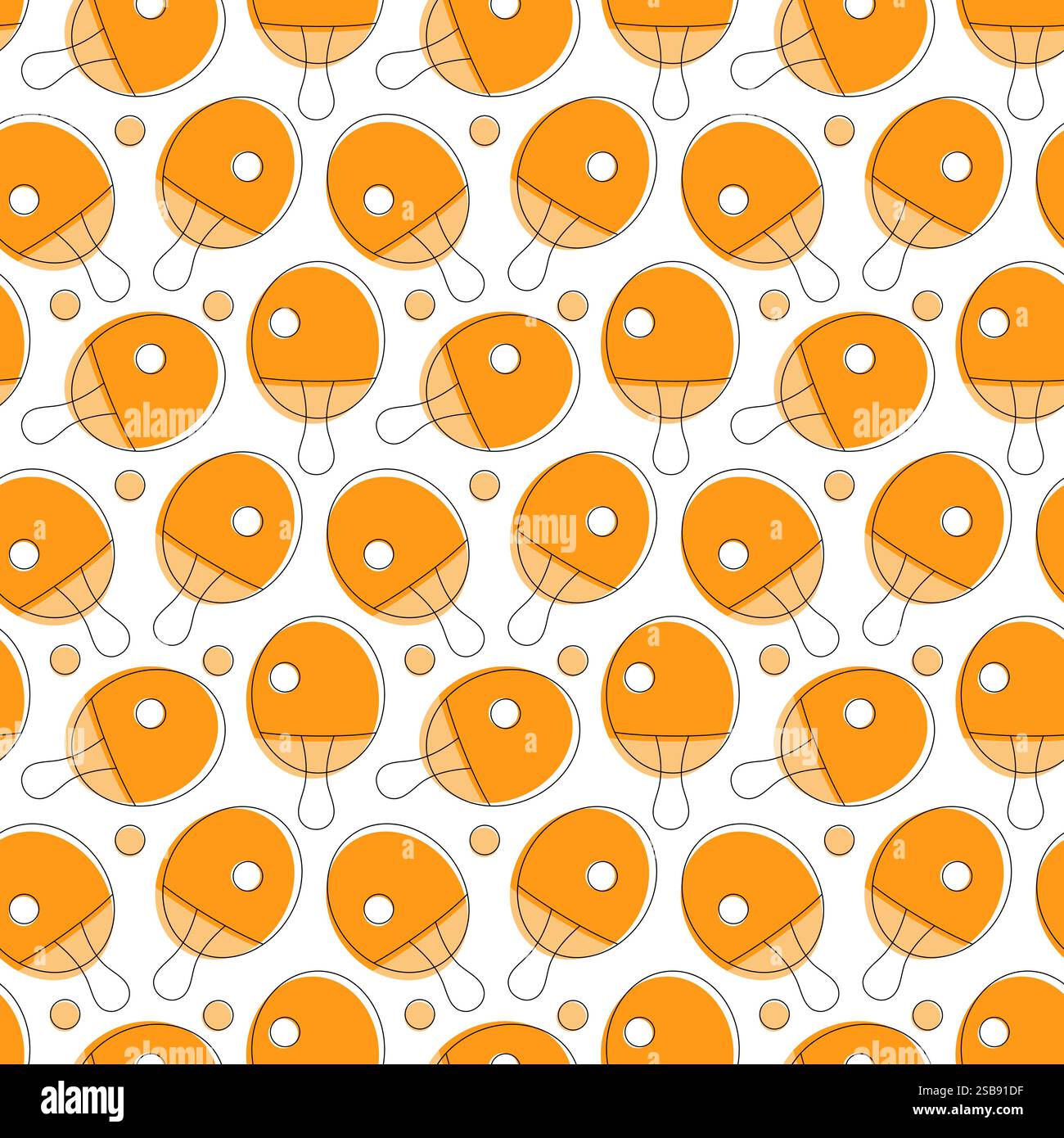 Ping-pong table tennis racket seamless vector pattern Stock Vector