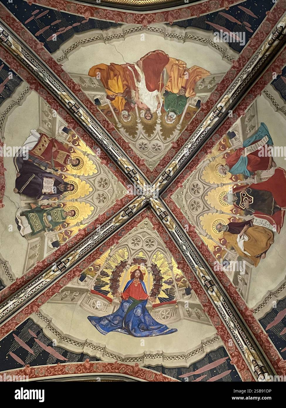 Nardò, Italy. Frescoes inside the Basilica cattedrale di Santa Maria Assunta/ Nardò Cathedral. - Smartphone Captured Stock Image