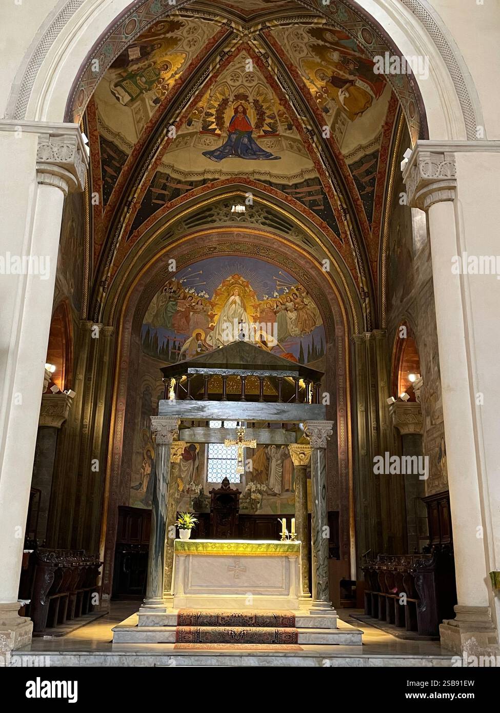 Nardò, Italy. Interior of the Basilica cattedrale di Santa Maria Assunta/ Nardò Cathedral. - Smartphone Captured Stock Image
