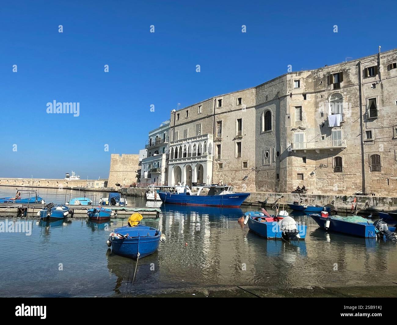 View of the Porto Antico in Monopoli, Italy - Smartphone Captured Stock Image