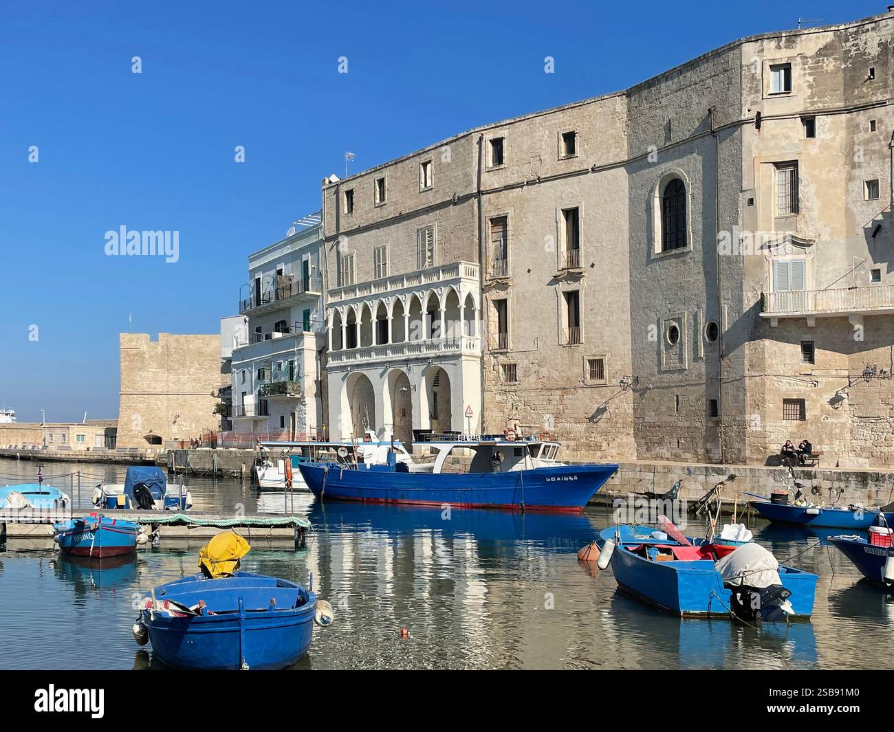 View of the Porto Antico in Monopoli, Italy - Smartphone Captured Stock Image