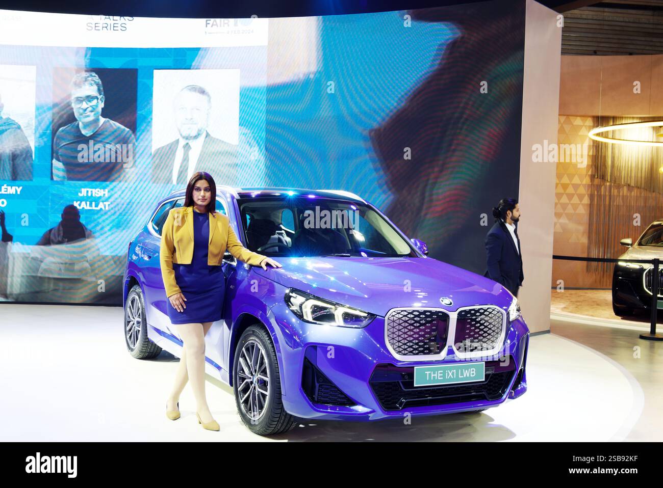 NEW DELHI - JANUARY 21, 2025: BMW iX1 LWB car is on display at Bharat ...