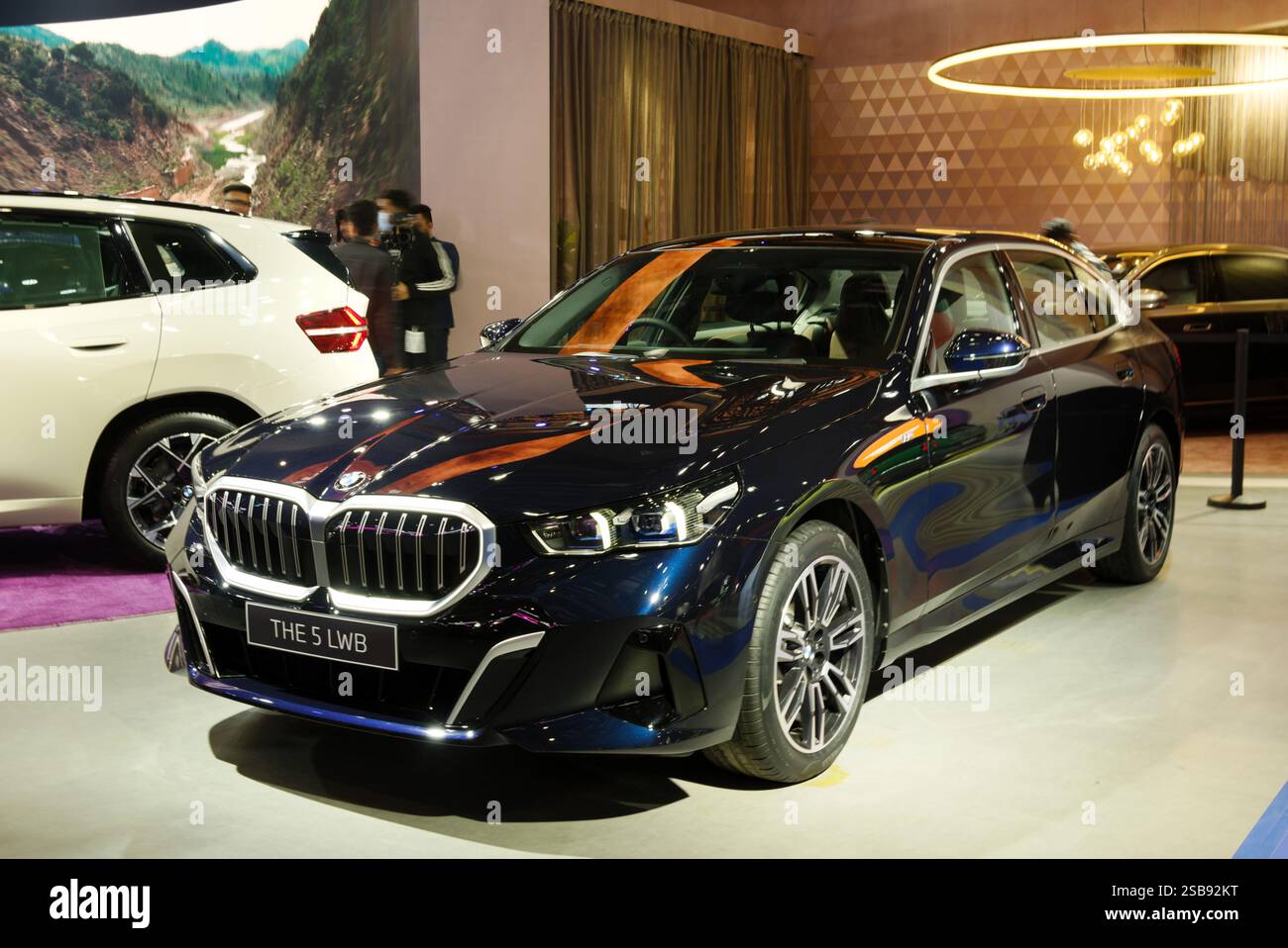 NEW DELHI - JANUARY 21, 2025: BMW 5 LWB car is on display at Bharat ...