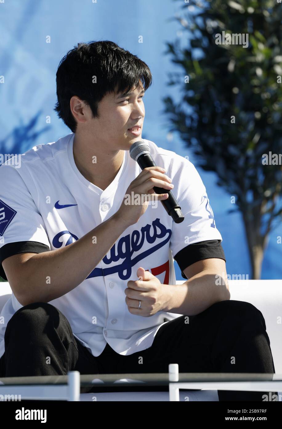 Los Angeles Dodgers star Shohei Ohtani attends a DodgerFest fan event