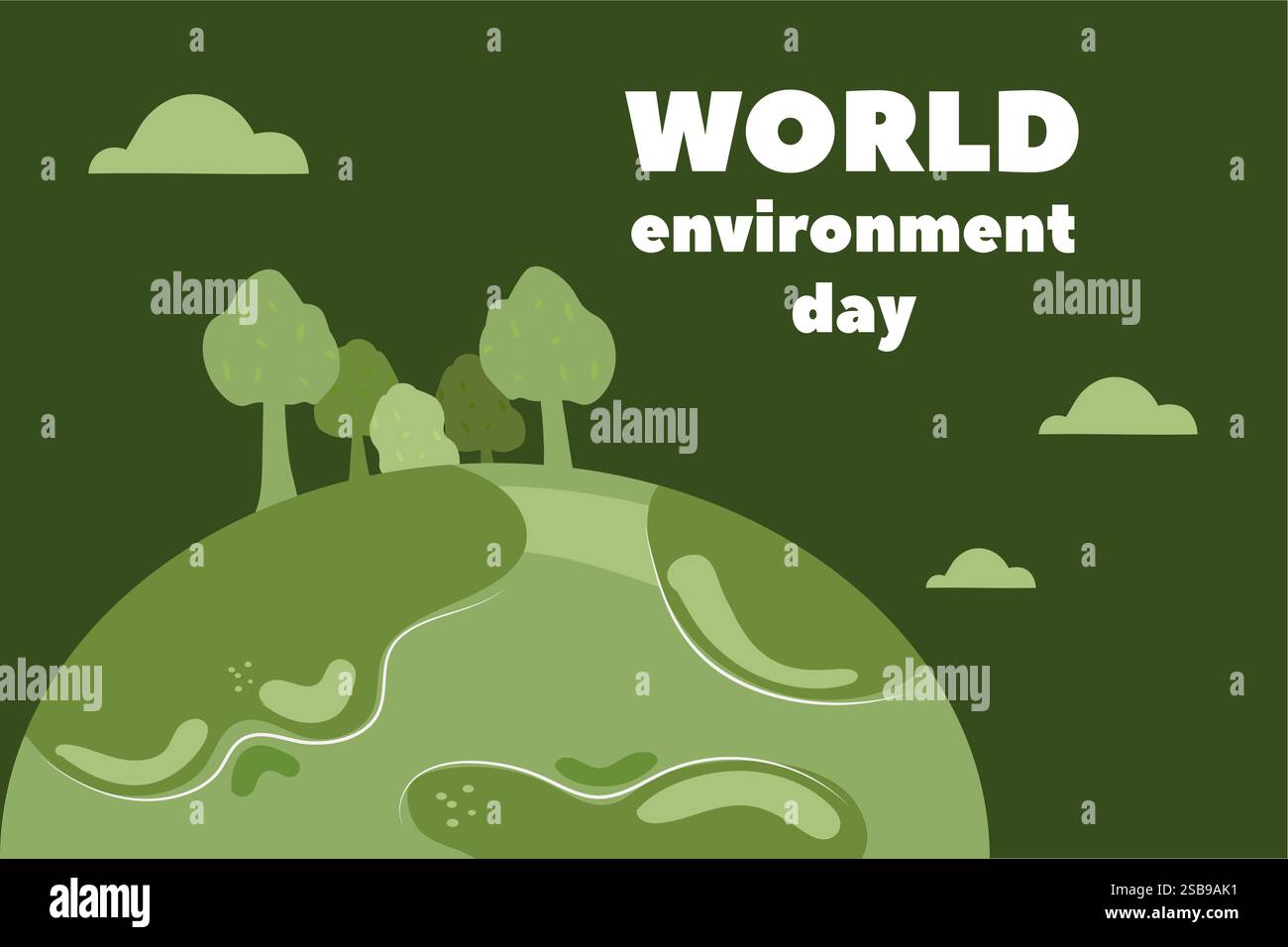 This artwork emphasizes World Environment Day, showcasing green ...