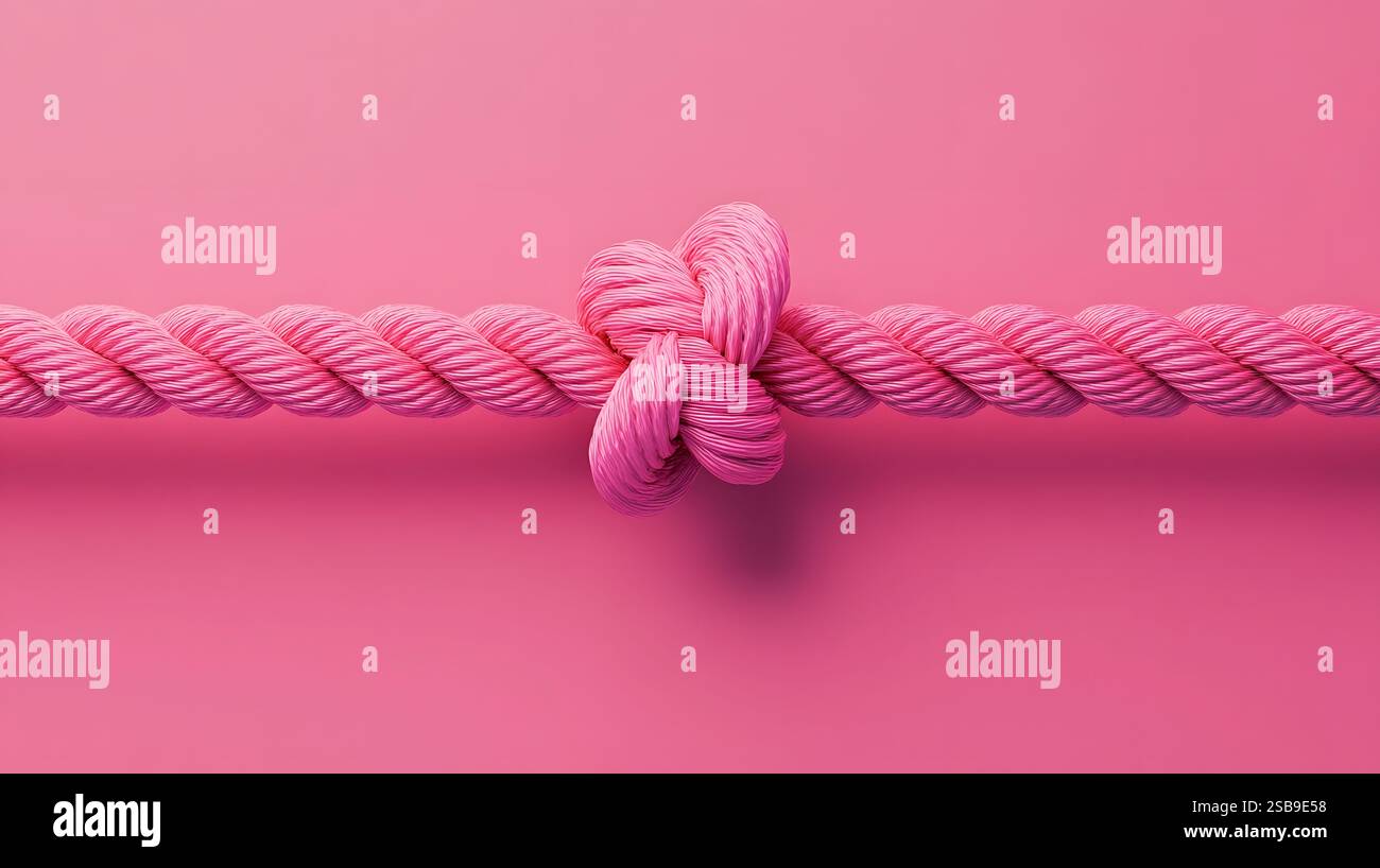 Pink Rope Design Unraveling strands of vibrant pink rope in a striking abstract ...