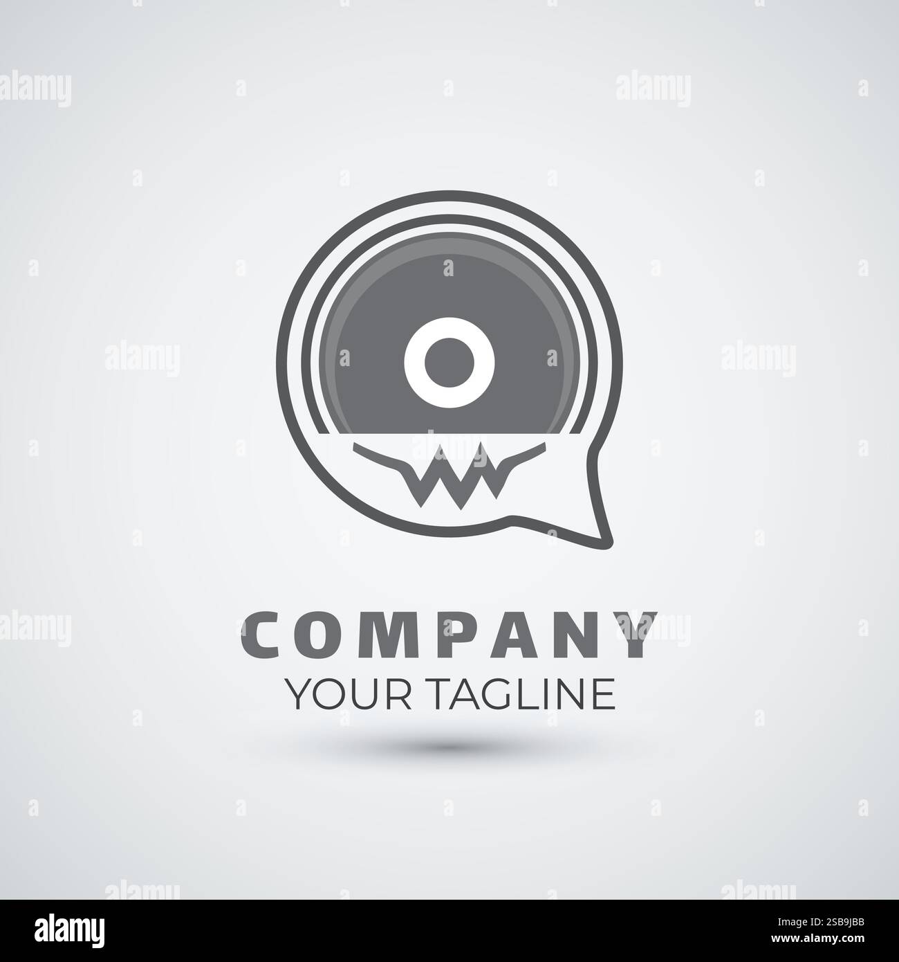 Disc music chat play logo design Stock Vector