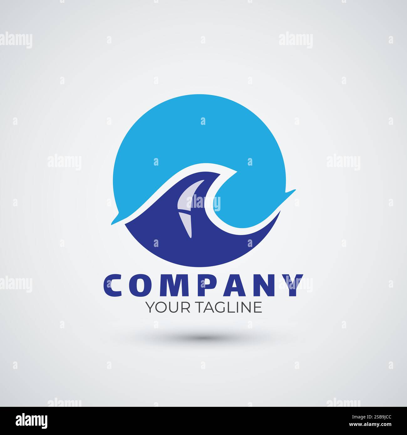 Wave water logo design template Stock Vector