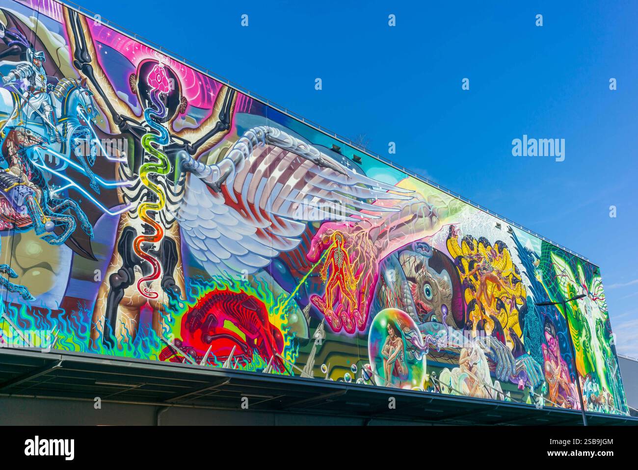 linz, austria, 01 feb 2025, giant mural created by nychos in the ...