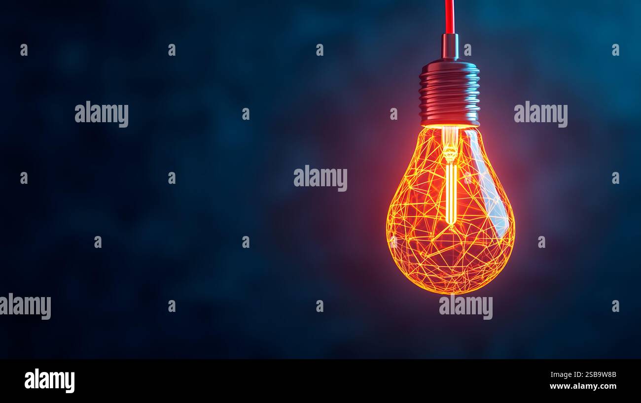 Glowing electric circuit in a digital abstract design,symbolizing ...