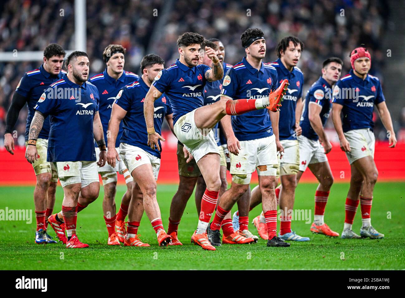 Cyril Baille Romain Ntamack Hugo Auradou and French team players during