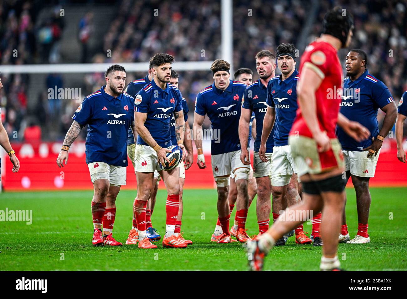 Cyril Baille Romain Ntamack Hugo Auradou and French team players during Cyril Baille Romain Ntamack Hugo Auradou and French team players during
