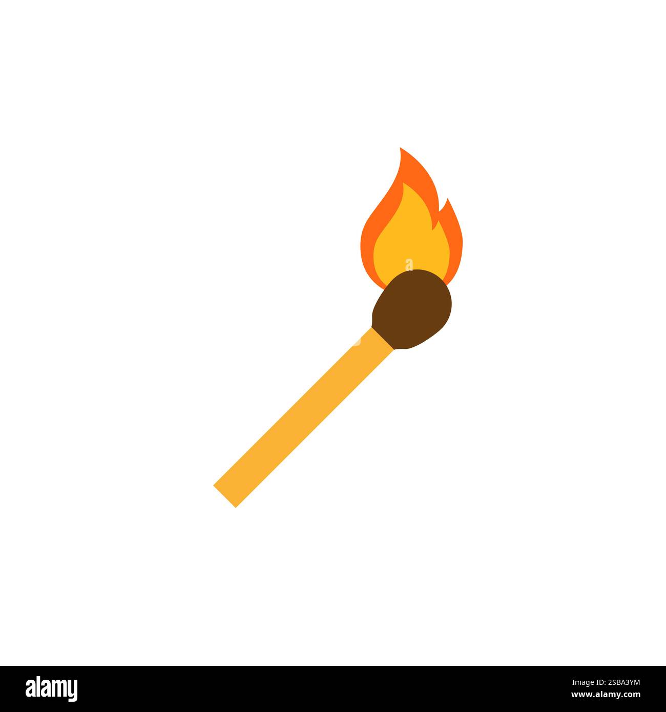 Burning match, hand drawn simple line drawing sketch illustration ...