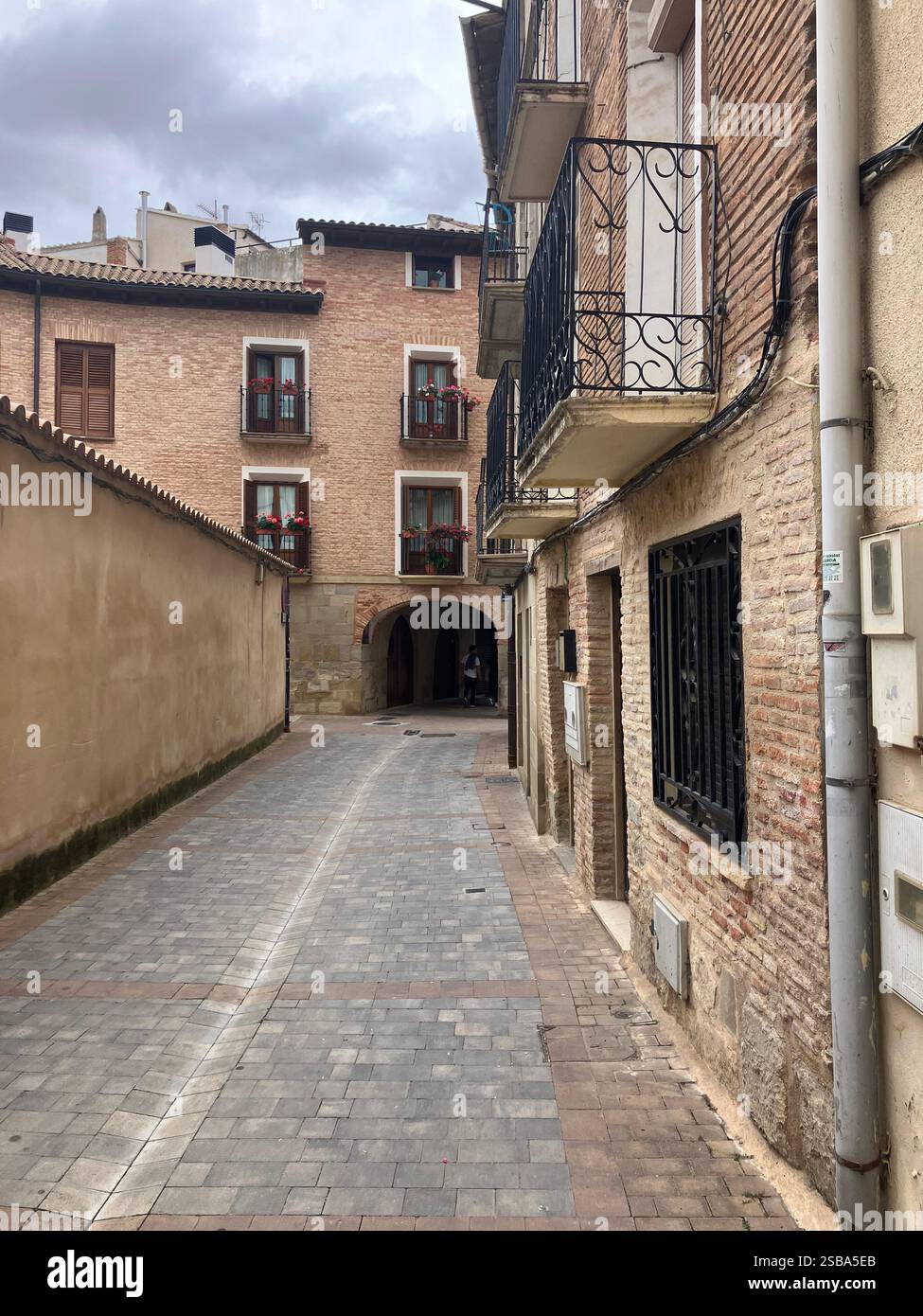 Los Arcos: A small town in Navarre, Spain, known for its rich history, religious heritage, and its role as a stop on the Camino de Santiago pilgrimage. - Smartphone Captured Stock Image