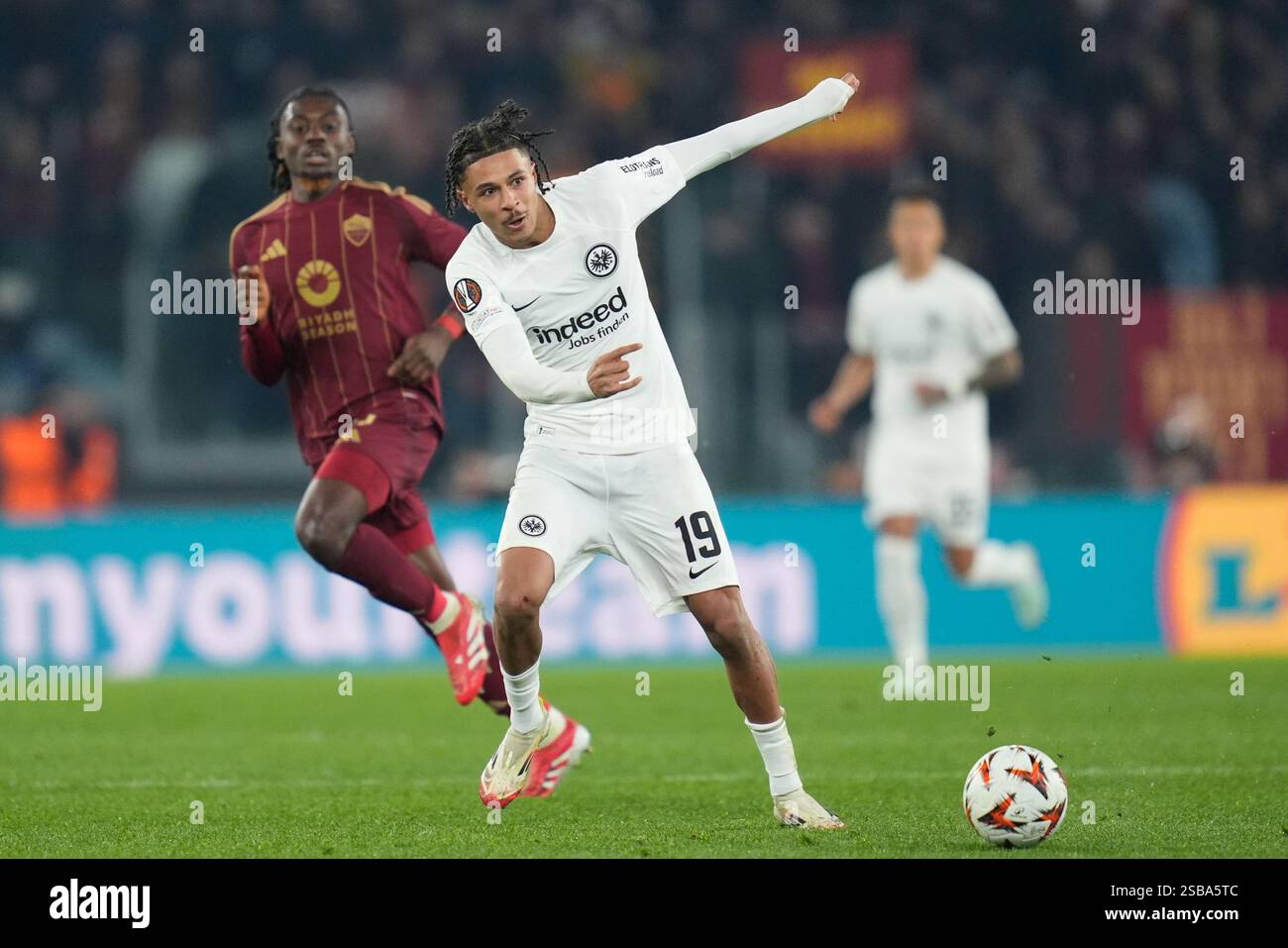 Rome, Italy. 30th Jan, 2025. Jean-Matteo Bahoya of Eintracht Frankfurt ...