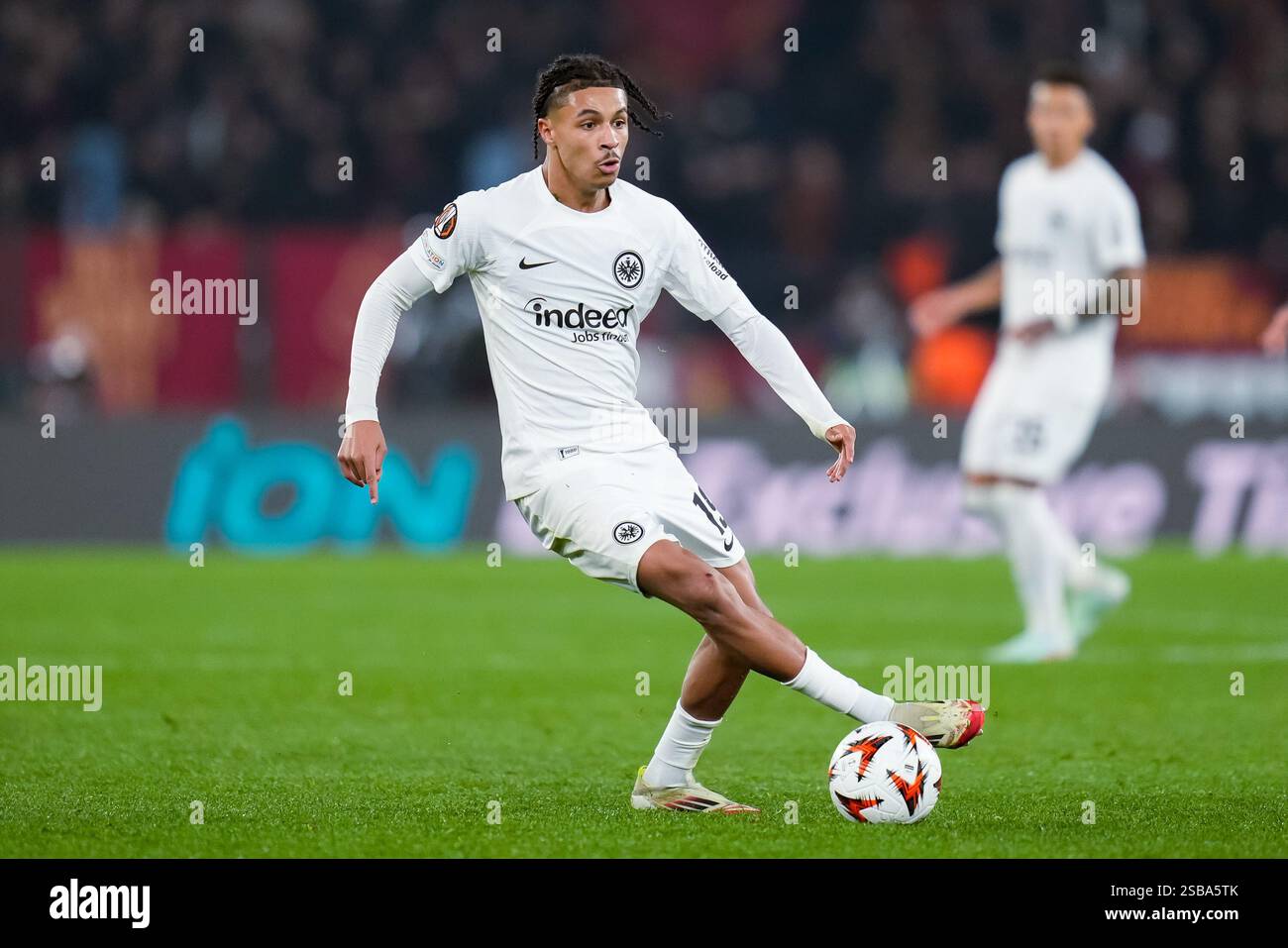 Rome, Italy. 30th Jan, 2025. Jean-Matteo Bahoya of Eintracht Frankfurt ...