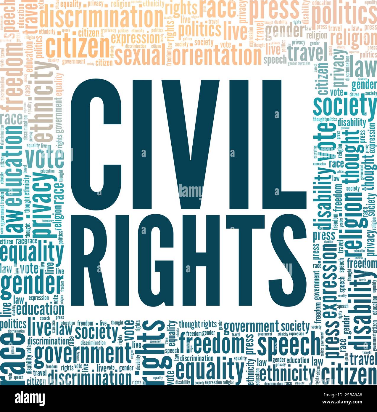 Civil Rights conceptual vector illustration word cloud isolated on ...