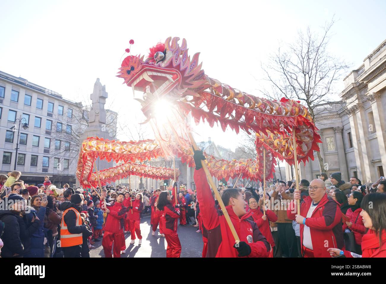 Performers take part in Lunar New Year celebrations, also known as the