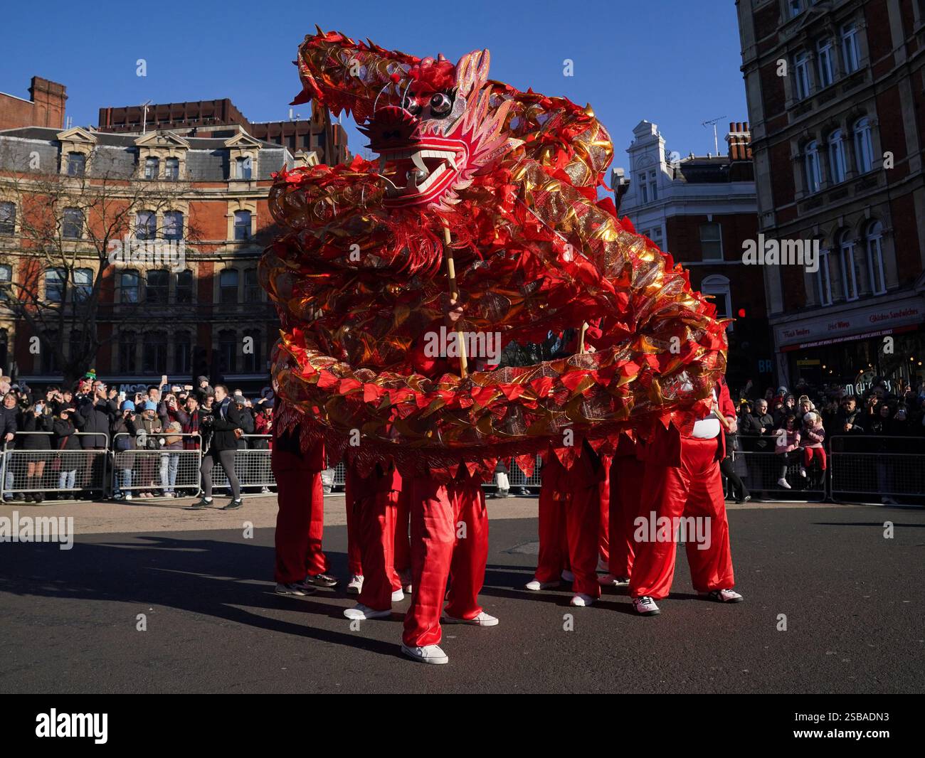 Performers take part in Lunar New Year celebrations, also known as the