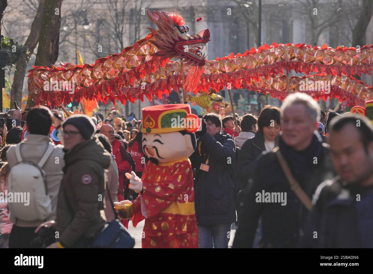 Performers take part in Lunar New Year celebrations, also known as the