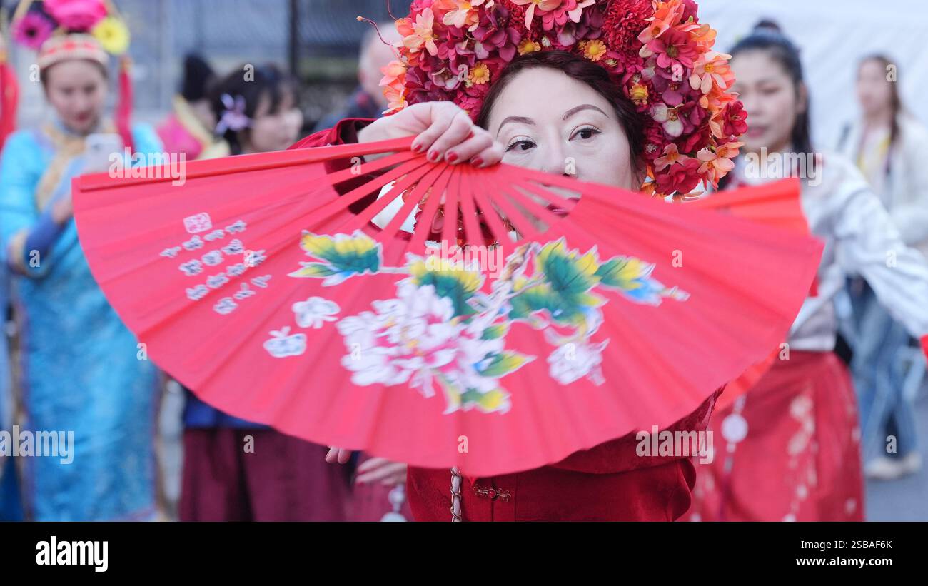 Performers take part in Lunar New Year celebrations, also known as the