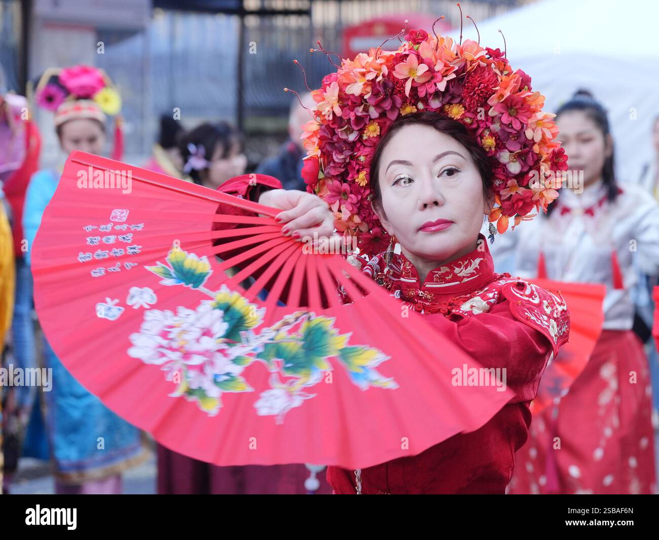 Performers take part in Lunar New Year celebrations, also known as the