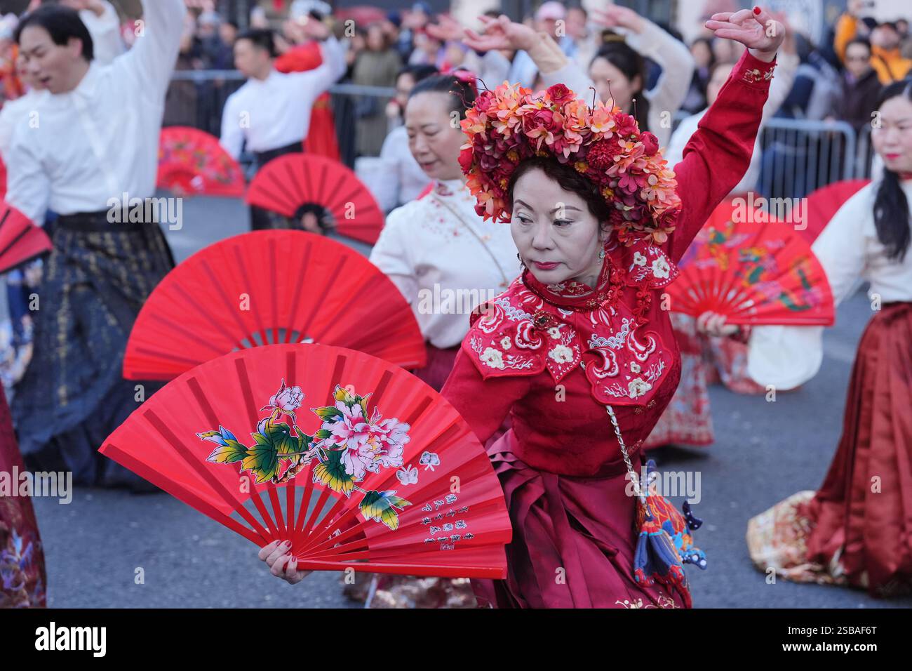 Performers take part in Lunar New Year celebrations, also known as the