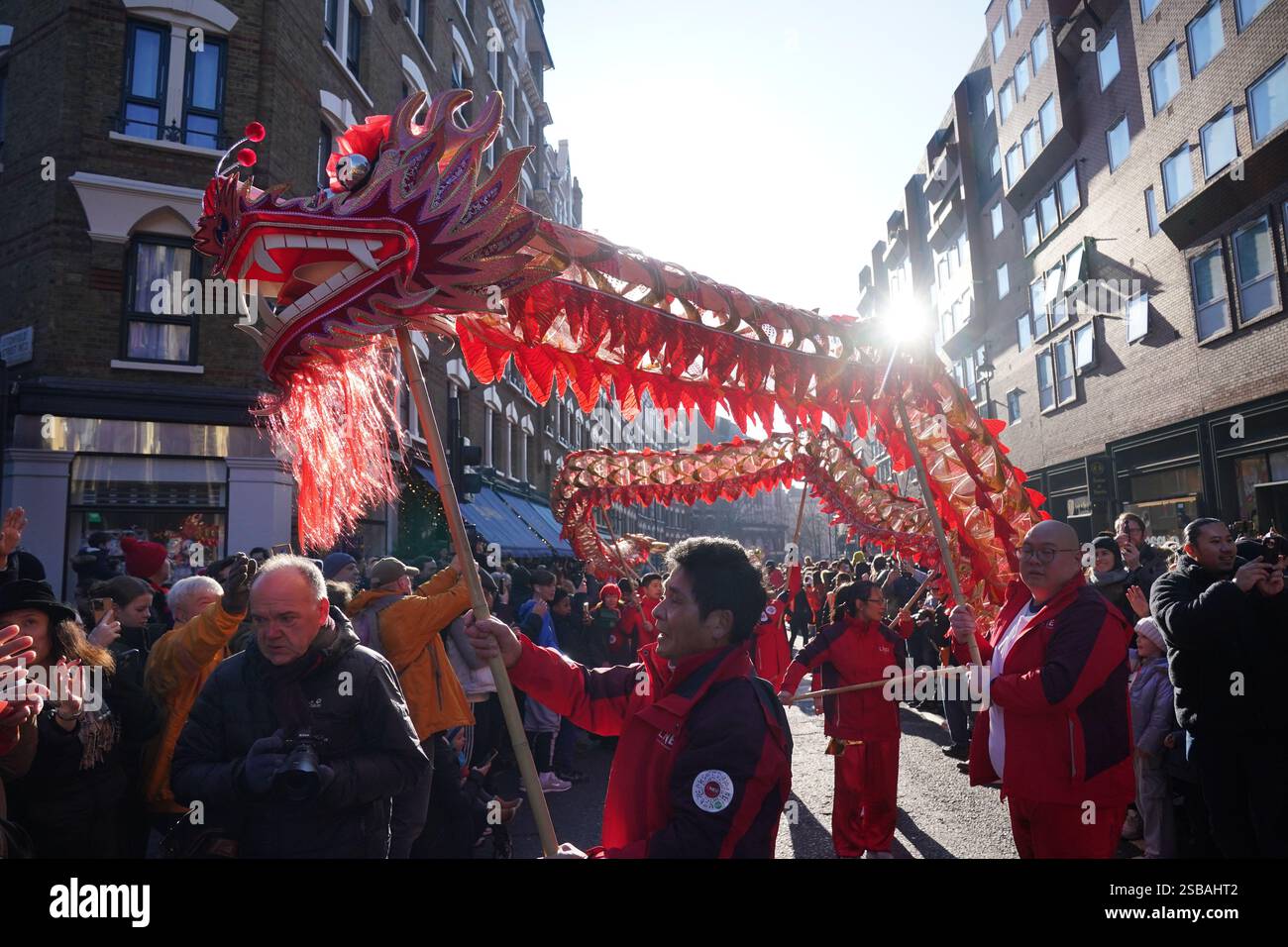 Performers take part in Lunar New Year celebrations, also known as the