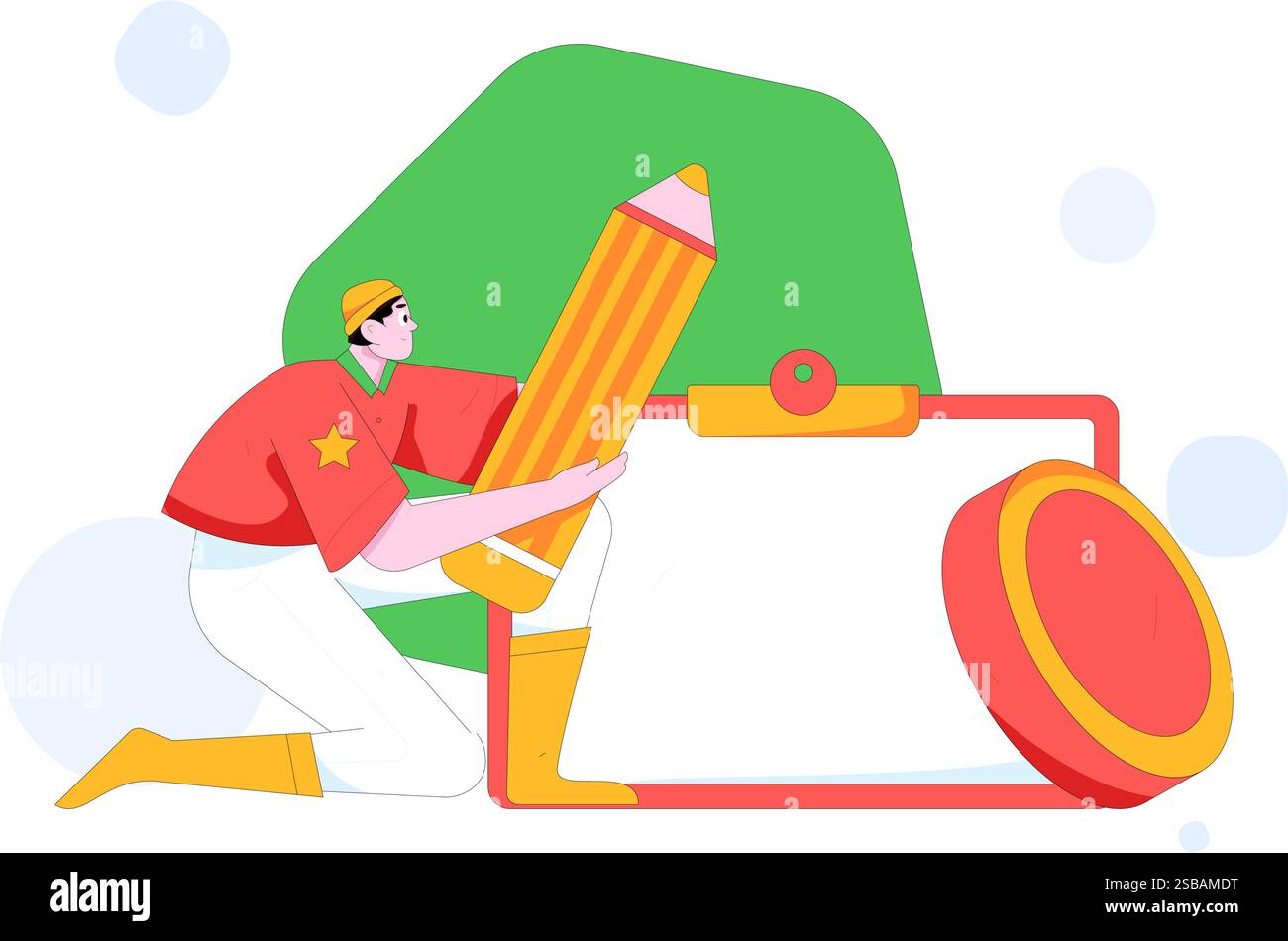 Check Off Character Check-in character flat vector concept operation hand-drawn ...