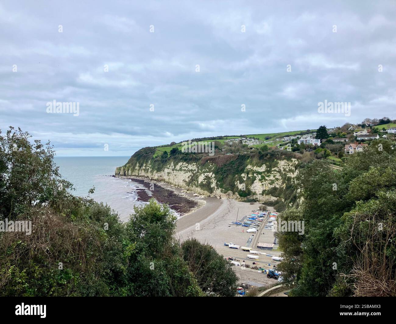 View of the Beach, Beer, Devon - Smartphone Captured Stock Image