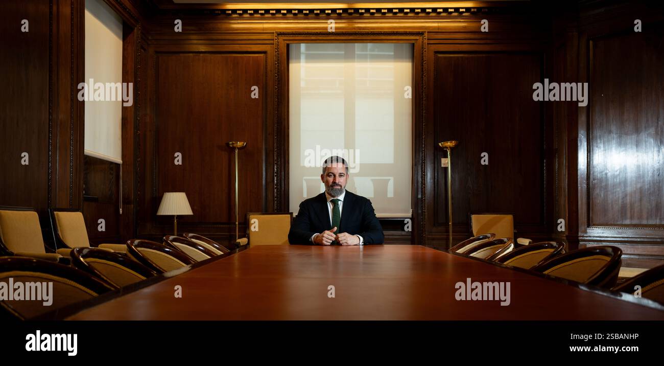 Madrid, 12/12/2024. Interview with the leader of Vox, Santiago Abascal ...