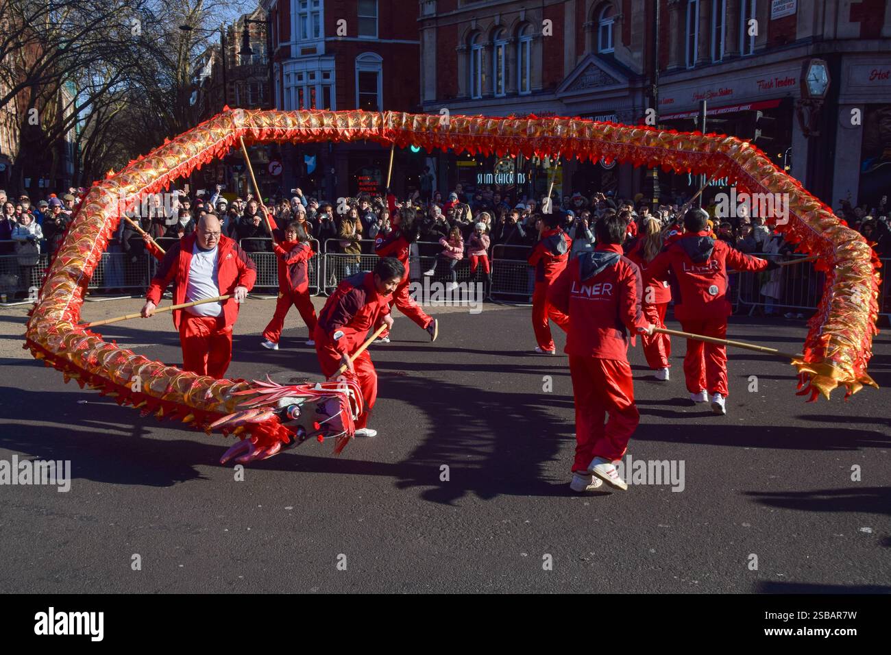 London, UK. 2nd February 2025. Performers entertain the crowds with a