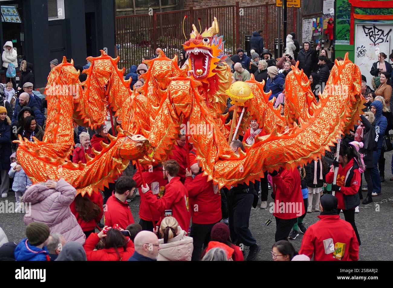 Performers take part in Lunar New Year celebrations, also known as the