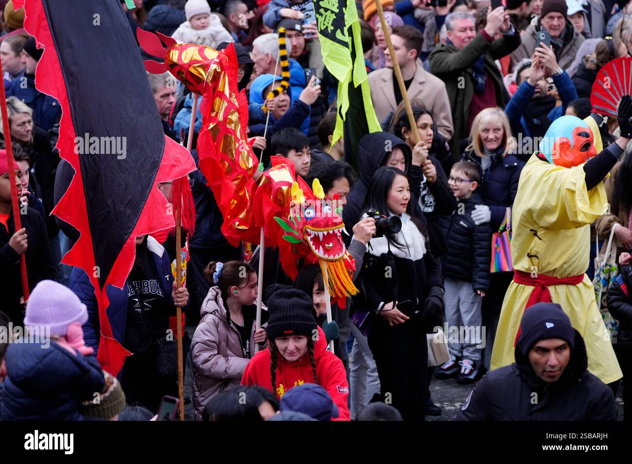 Performers take part in Lunar New Year celebrations, also known as the