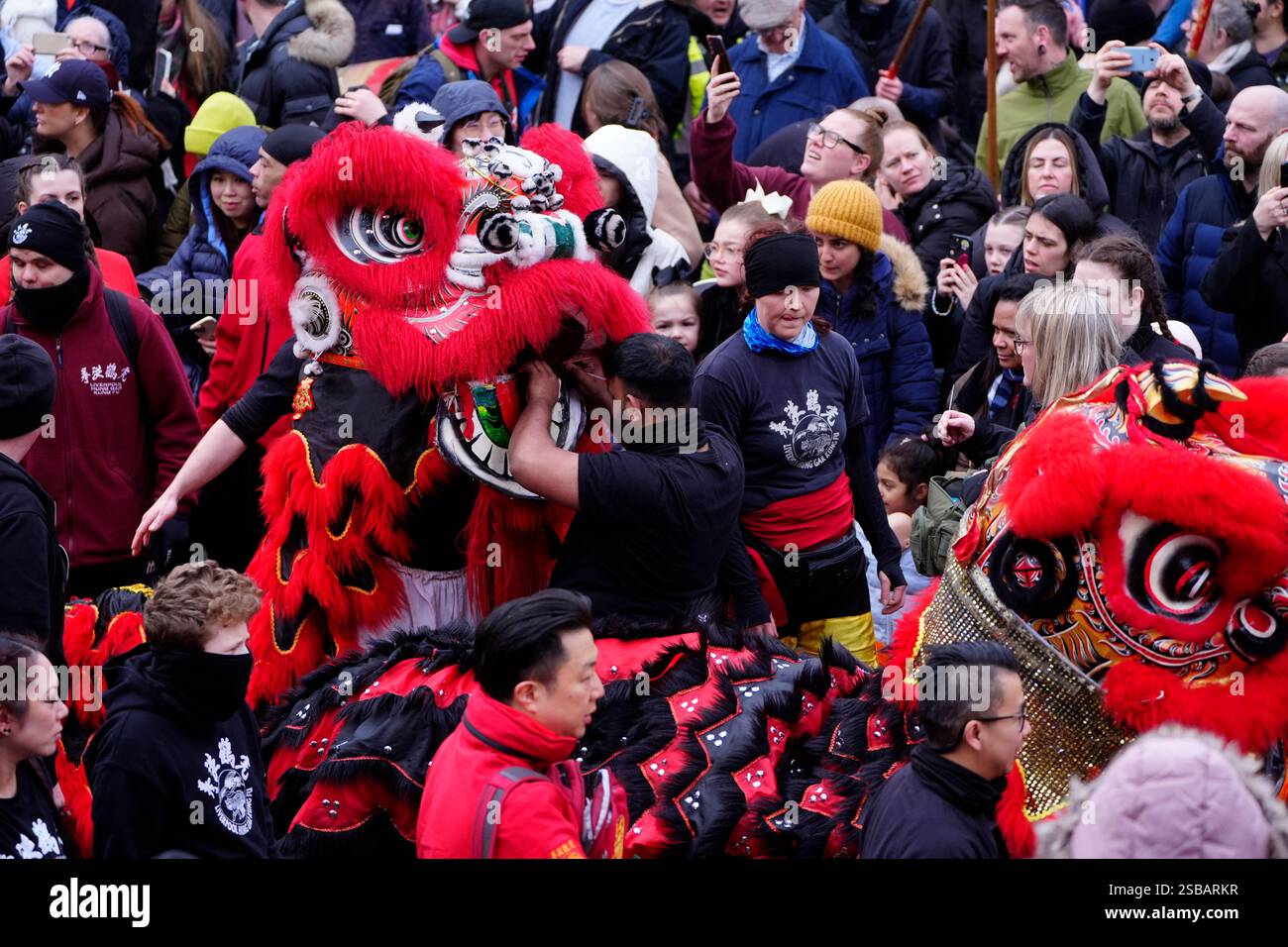 Performers take part in Lunar New Year celebrations, also known as the