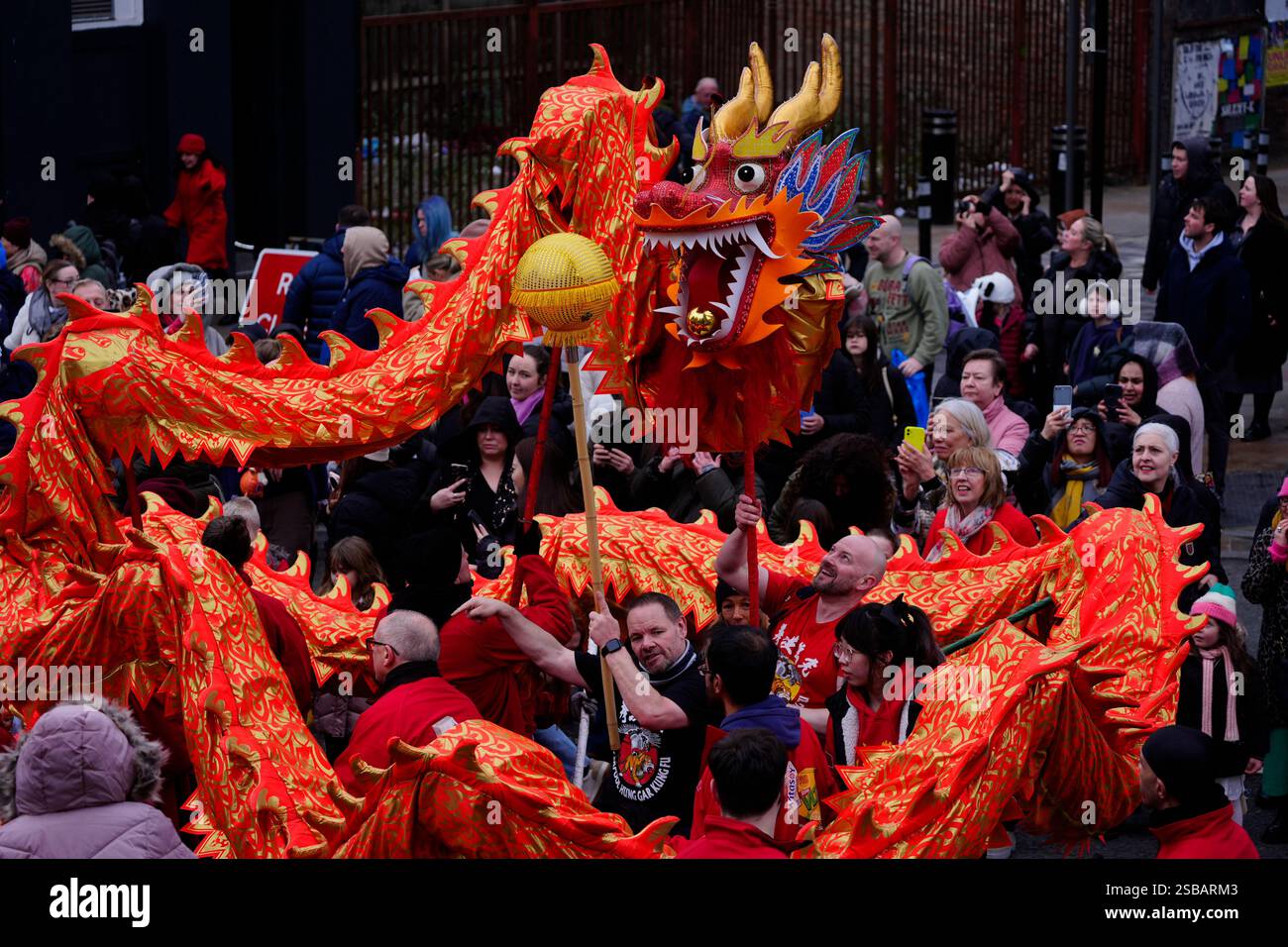 Performers take part in Lunar New Year celebrations, also known as the