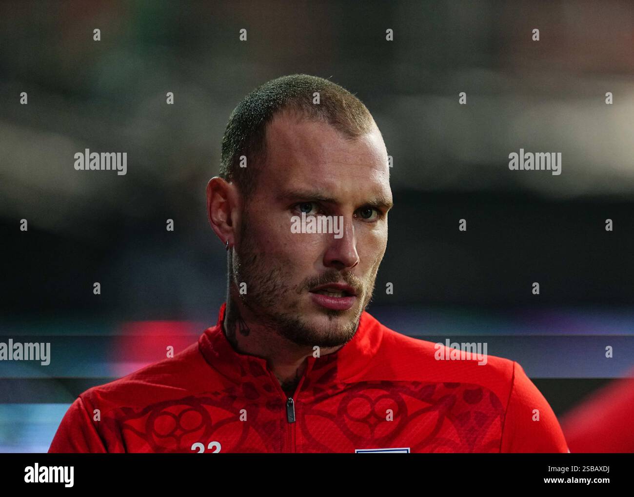 February 01 2025: David Raum of RB Leipzig looks on during a 1 ...