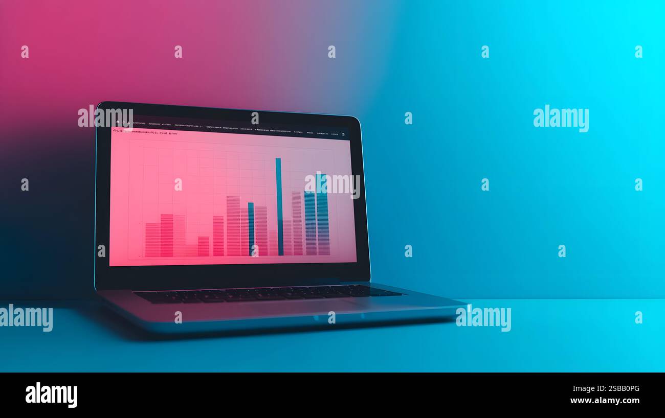 Sleek digital analytics dashboard displayed on laptop screen with ...