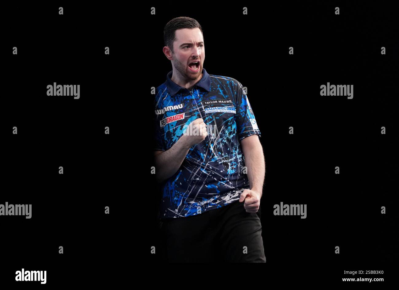 Luke Humphries Celebrates During His Quarter Final Match Against Damon