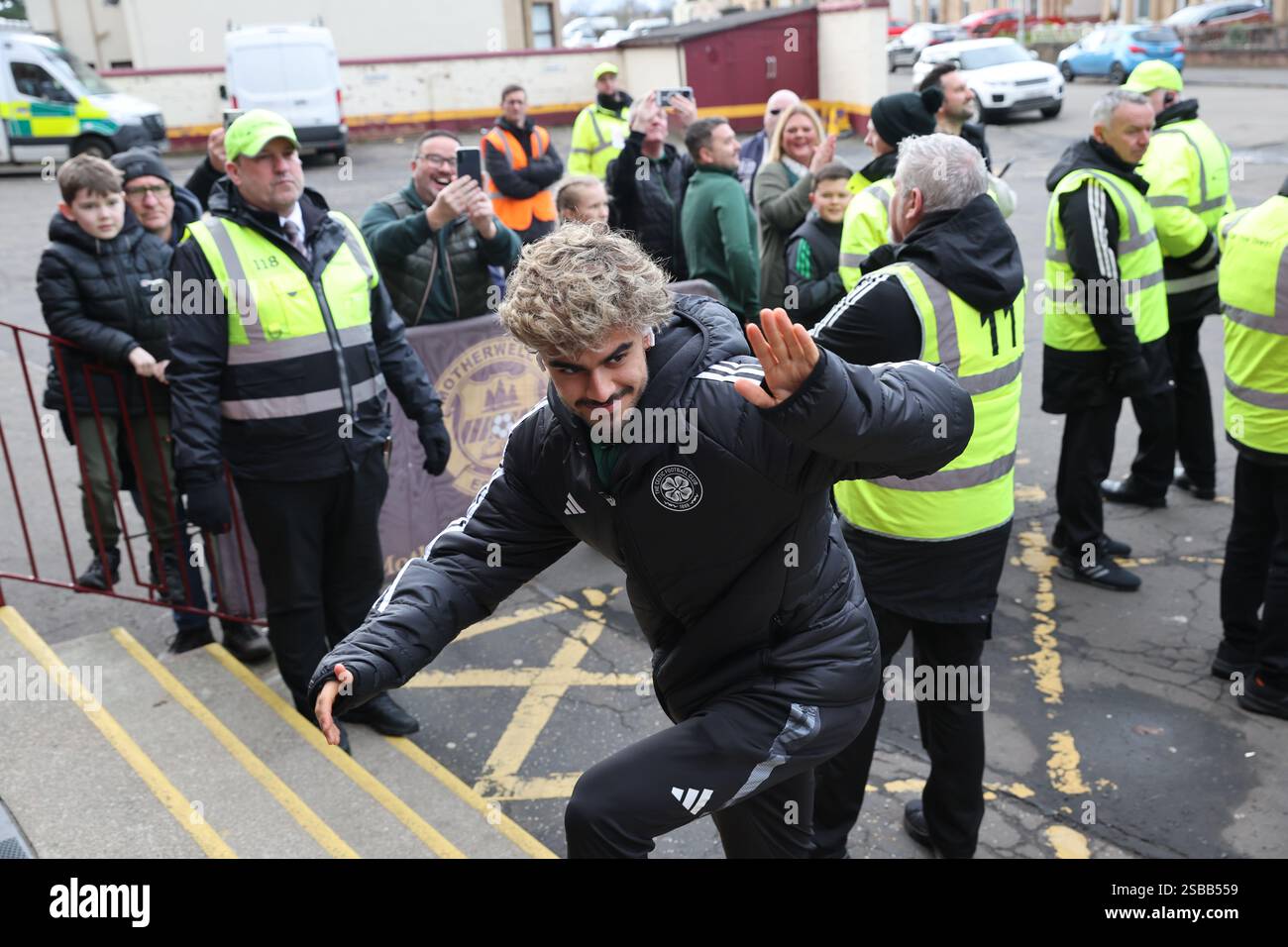 Celtic’s Jota arrives before the William Hill Premiership match at Fir ...